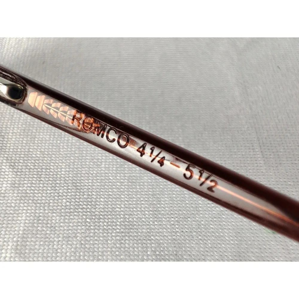 Vintage ROMCO Brown‎ Acetate Eyeglass Frames 19-55 USA Military 5 1/2